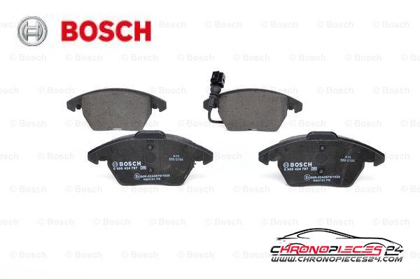 Achat de BOSCH 0 986 424 797 Kit de plaquettes de frein, frein à disque pas chères