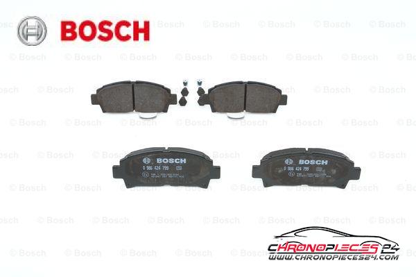 Achat de BOSCH 0 986 424 799 Kit de plaquettes de frein, frein à disque pas chères