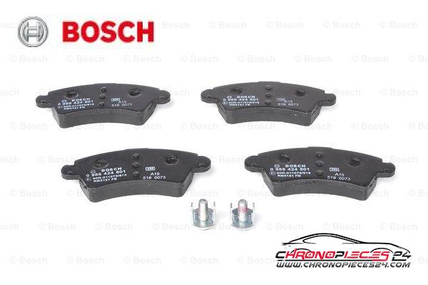 Achat de BOSCH 0 986 424 801 Kit de plaquettes de frein, frein à disque pas chères