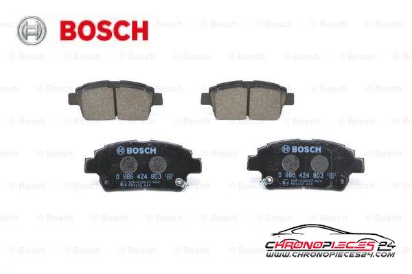 Achat de BOSCH 0 986 424 803 Kit de plaquettes de frein, frein à disque pas chères