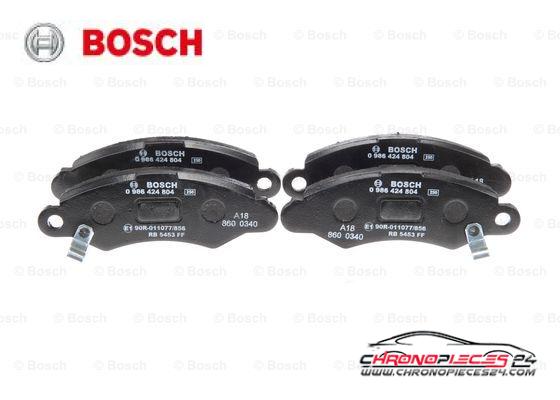 Achat de BOSCH 0 986 424 804 Kit de plaquettes de frein, frein à disque pas chères