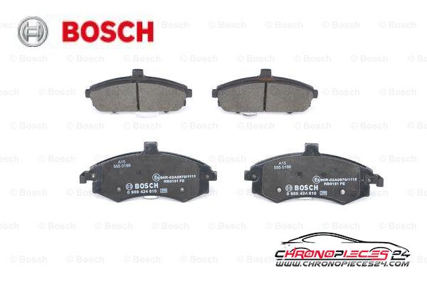 Achat de BOSCH 0 986 424 810 Kit de plaquettes de frein, frein à disque pas chères