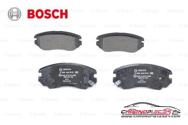 Achat de BOSCH 0 986 424 815 Kit de plaquettes de frein, frein à disque pas chères