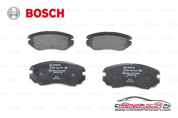 Achat de BOSCH 0 986 424 815 Kit de plaquettes de frein, frein à disque pas chères