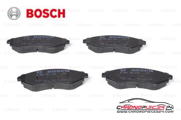 Achat de BOSCH 0 986 424 818 Kit de plaquettes de frein, frein à disque pas chères