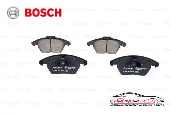 Achat de BOSCH 0 986 424 825 Kit de plaquettes de frein, frein à disque pas chères