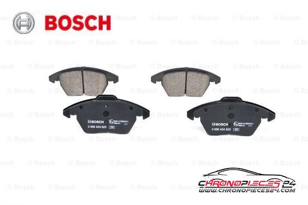 Achat de BOSCH 0 986 424 825 Kit de plaquettes de frein, frein à disque pas chères