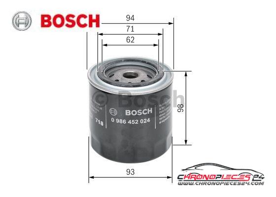 Achat de BOSCH 0 986 452 024 Filtre à huile pas chères