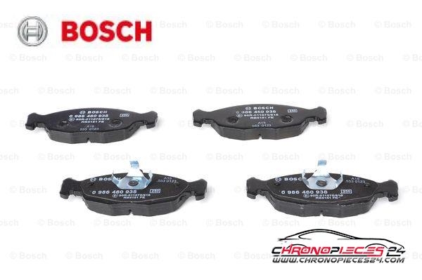 Achat de BOSCH 0 986 460 938 Kit de plaquettes de frein, frein à disque pas chères