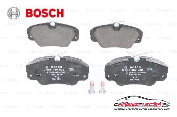 Achat de BOSCH 0 986 460 939 Kit de plaquettes de frein, frein à disque pas chères