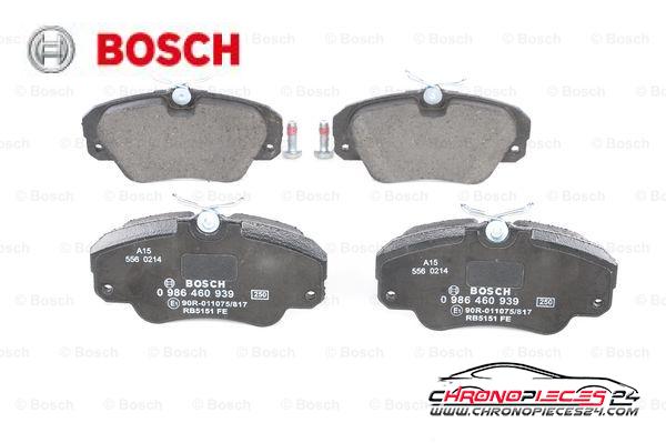 Achat de BOSCH 0 986 460 939 Kit de plaquettes de frein, frein à disque pas chères