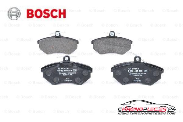 Achat de BOSCH 0 986 460 943 Kit de plaquettes de frein, frein à disque pas chères