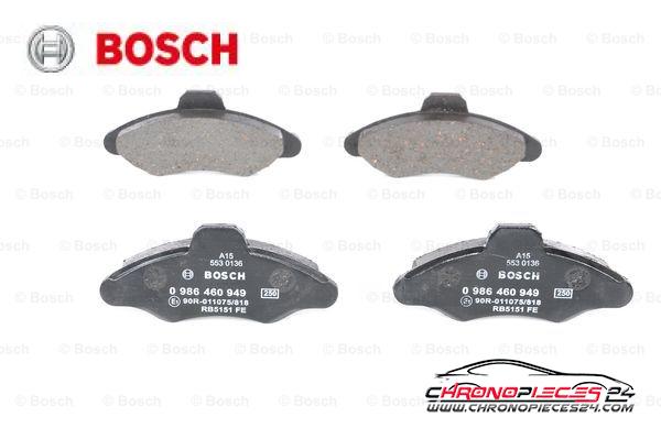 Achat de BOSCH 0 986 460 949 Kit de plaquettes de frein, frein à disque pas chères