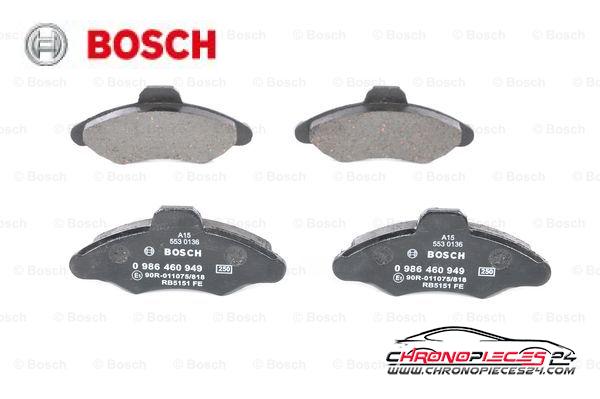 Achat de BOSCH 0 986 460 949 Kit de plaquettes de frein, frein à disque pas chères