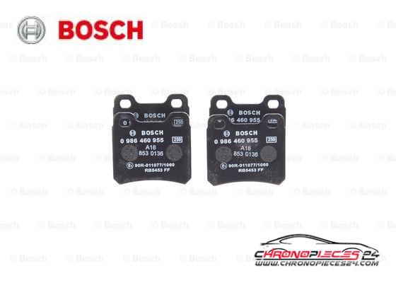 Achat de BOSCH 0 986 460 955 Kit de plaquettes de frein, frein à disque pas chères