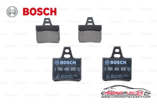 Achat de BOSCH 0 986 460 958 Kit de plaquettes de frein, frein à disque pas chères