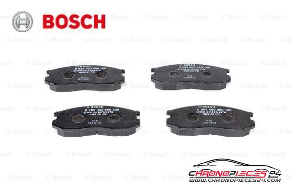 Achat de BOSCH 0 986 460 980 Kit de plaquettes de frein, frein à disque pas chères