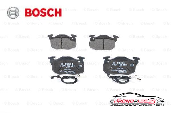 Achat de BOSCH 0 986 460 983 Kit de plaquettes de frein, frein à disque pas chères