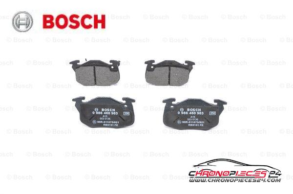 Achat de BOSCH 0 986 460 983 Kit de plaquettes de frein, frein à disque pas chères