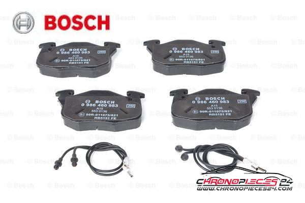 Achat de BOSCH 0 986 460 983 Kit de plaquettes de frein, frein à disque pas chères