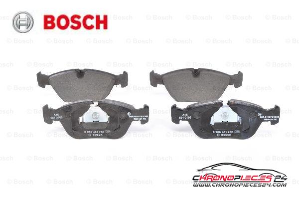 Achat de BOSCH 0 986 461 752 Kit de plaquettes de frein, frein à disque pas chères