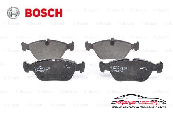 Achat de BOSCH 0 986 461 752 Kit de plaquettes de frein, frein à disque pas chères