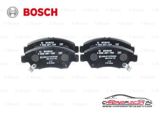 Achat de BOSCH 0 986 461 759 Kit de plaquettes de frein, frein à disque pas chères