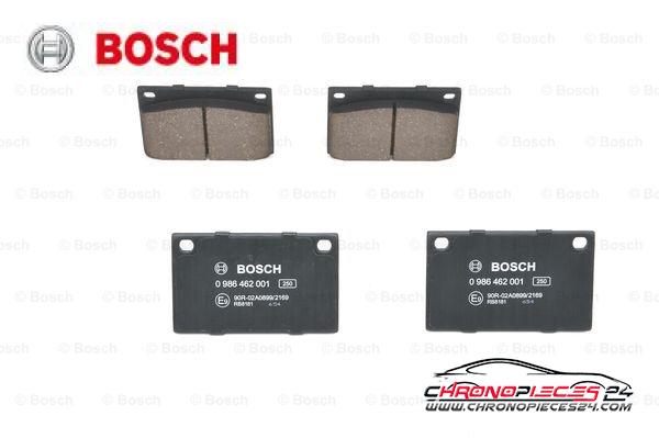 Achat de BOSCH 0 986 462 001 Kit de plaquettes de frein, frein à disque pas chères