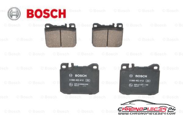 Achat de BOSCH 0 986 463 412 Kit de plaquettes de frein, frein à disque pas chères