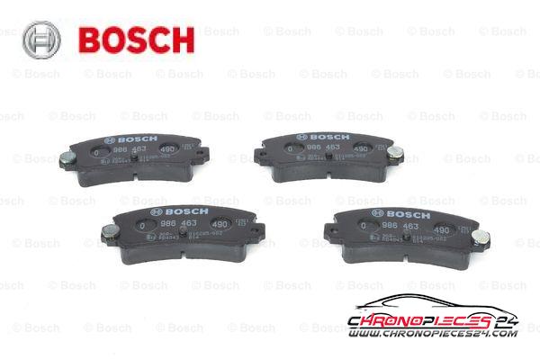 Achat de BOSCH 0 986 463 490 Kit de plaquettes de frein, frein à disque pas chères