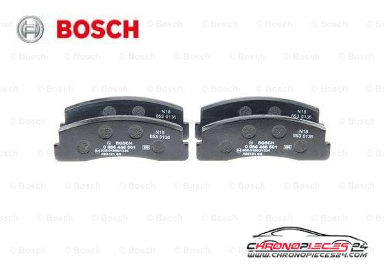 Achat de BOSCH 0 986 466 601 Kit de plaquettes de frein, frein à disque pas chères