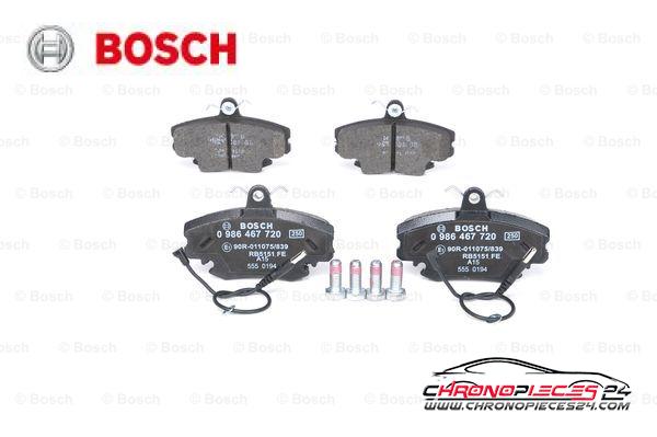 Achat de BOSCH 0 986 467 720 Kit de plaquettes de frein, frein à disque pas chères