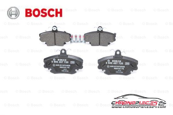 Achat de BOSCH 0 986 467 720 Kit de plaquettes de frein, frein à disque pas chères