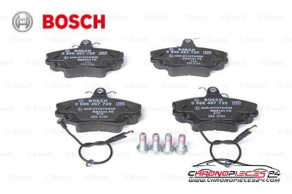 Achat de BOSCH 0 986 467 720 Kit de plaquettes de frein, frein à disque pas chères