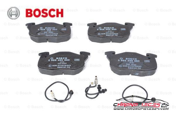 Achat de BOSCH 0 986 469 860 Kit de plaquettes de frein, frein à disque pas chères