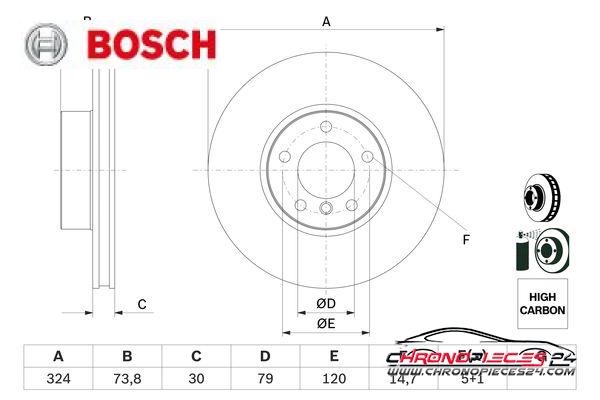 Achat de BOSCH 0 986 478 024 Disque de frein pas chères