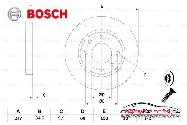 Achat de BOSCH 0 986 478 046 Disque de frein pas chères