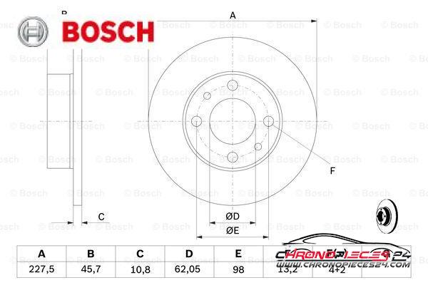 Achat de BOSCH 0 986 478 063 Disque de frein pas chères