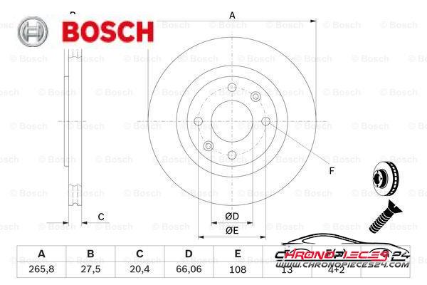 Achat de BOSCH 0 986 478 268 Disque de frein pas chères