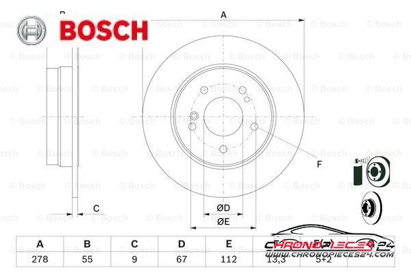 Achat de BOSCH 0 986 478 325 Disque de frein pas chères