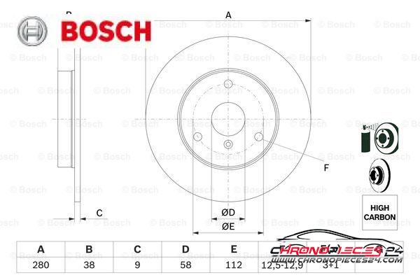 Achat de BOSCH 0 986 478 479 Disque de frein pas chères