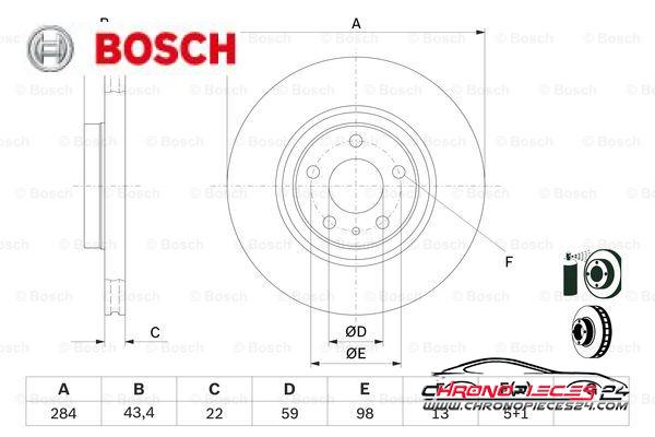 Achat de BOSCH 0 986 478 521 Disque de frein pas chères