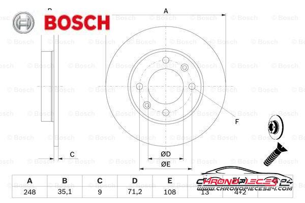 Achat de BOSCH 0 986 478 608 Disque de frein pas chères