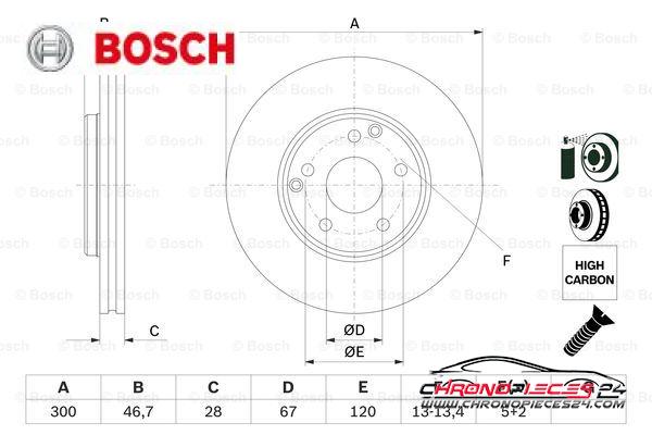 Achat de BOSCH 0 986 478 876 Disque de frein pas chères