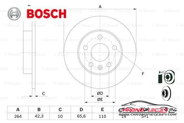 Achat de BOSCH 0 986 478 884 Disque de frein pas chères