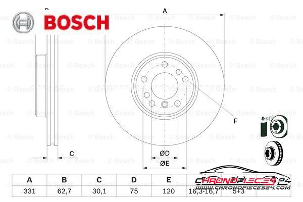 Achat de BOSCH 0 986 478 974 Disque de frein pas chères