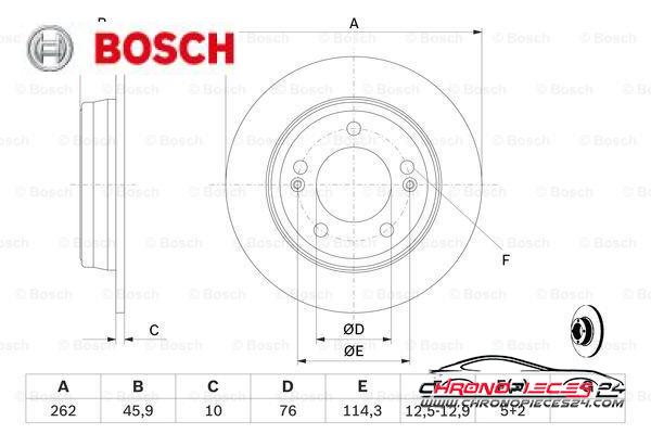 Achat de BOSCH 0 986 479 052 Disque de frein pas chères