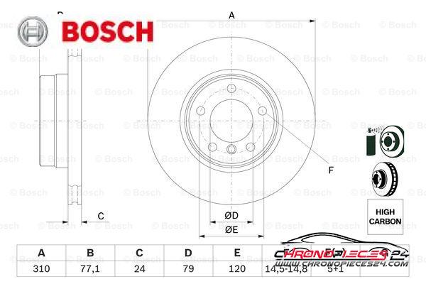 Achat de BOSCH 0 986 479 055 Disque de frein pas chères