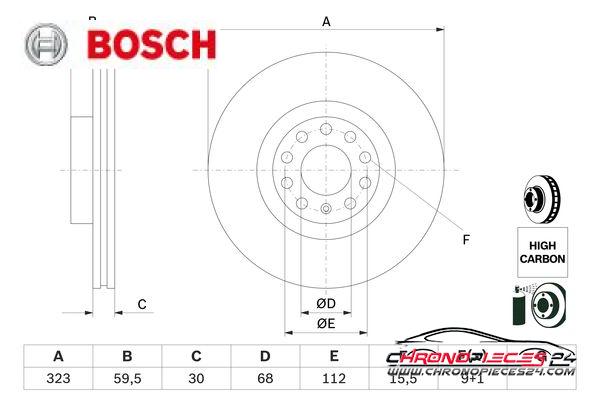 Achat de BOSCH 0 986 479 060 Disque de frein pas chères