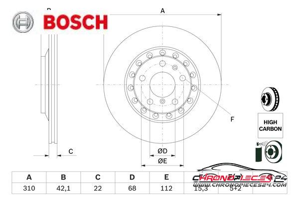 Achat de BOSCH 0 986 479 062 Disque de frein pas chères